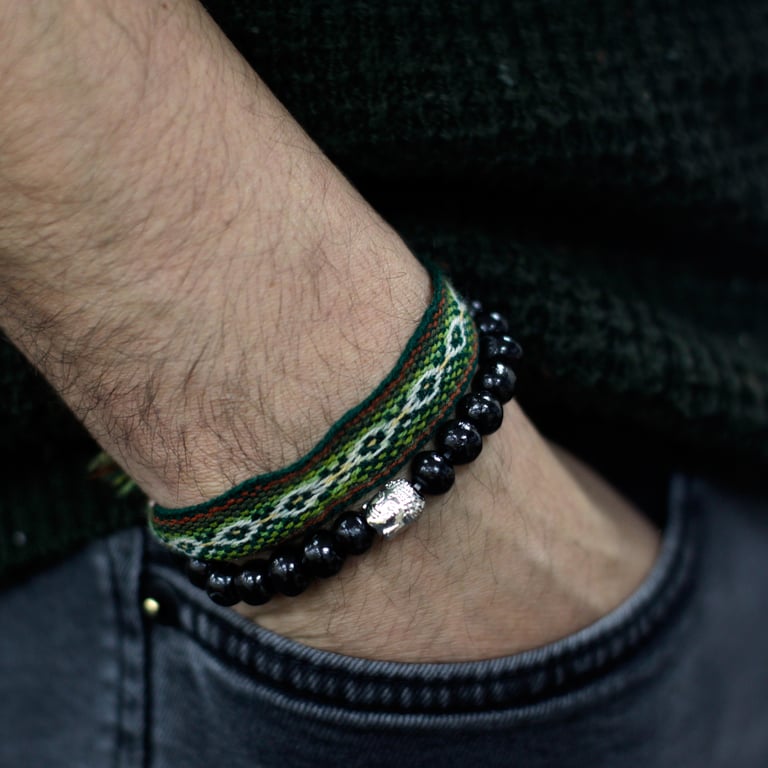 Handcrafted Darkwood Beads & Buddha Bangle - Meditation Aid Home Decor Spiritual Jewelry