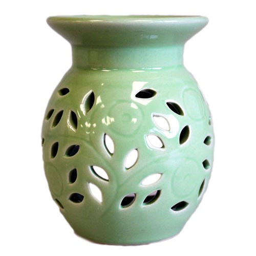 Floral Oil Burner - Lime Essential Oil Diffuser Home Fragrance Scented Oil Lamp