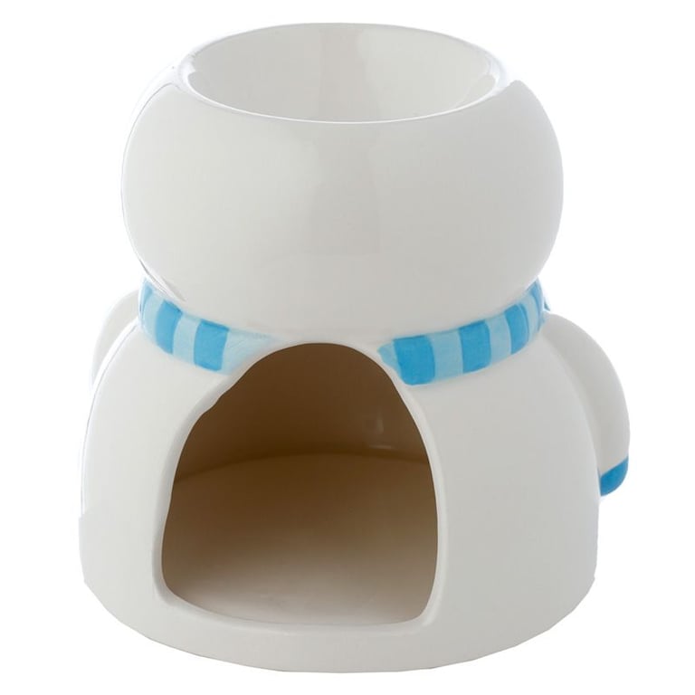 Snowman Shaped Ceramic Christmas Oil Burner - Winter Holiday Home Fragrance Diffuser