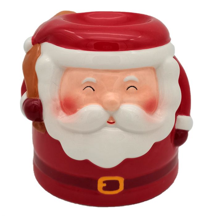 Santa Shaped Christmas Ceramic Oil Burner - Festive Holiday Home Decor and Scent Diffuser