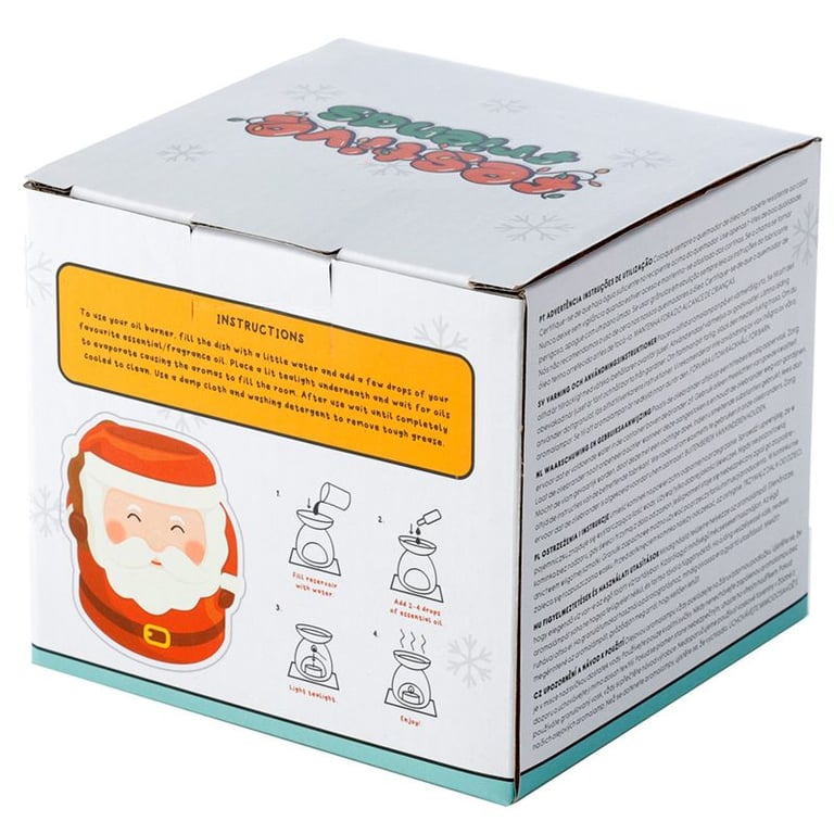 Santa Shaped Christmas Ceramic Oil Burner - Festive Holiday Home Decor and Scent Diffuser