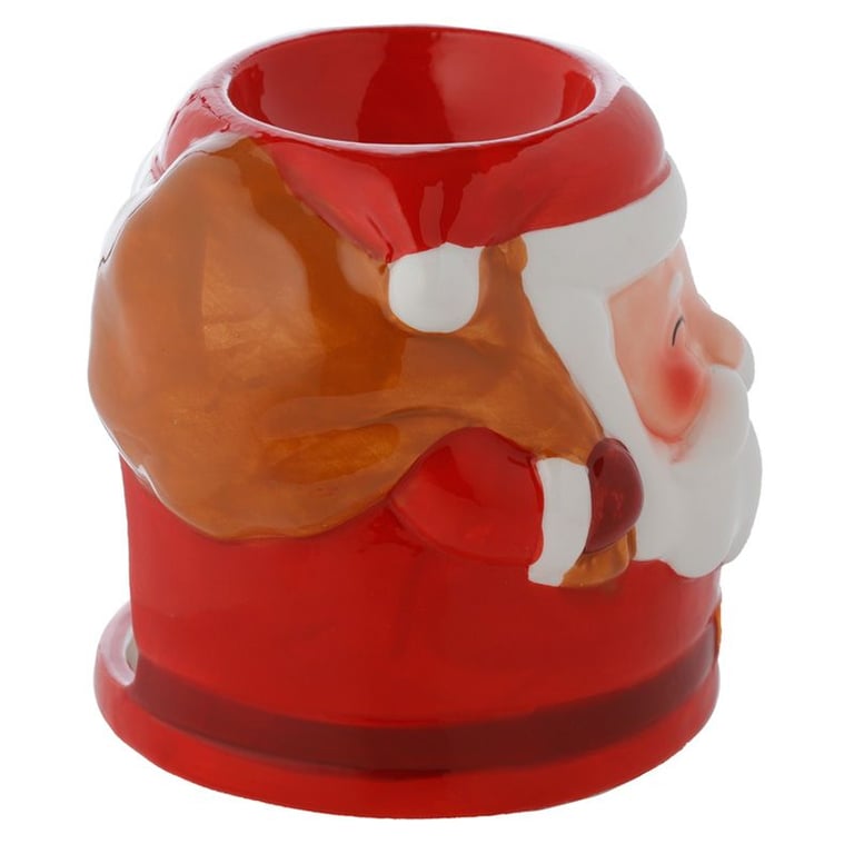 Santa Shaped Christmas Ceramic Oil Burner - Festive Holiday Home Decor and Scent Diffuser