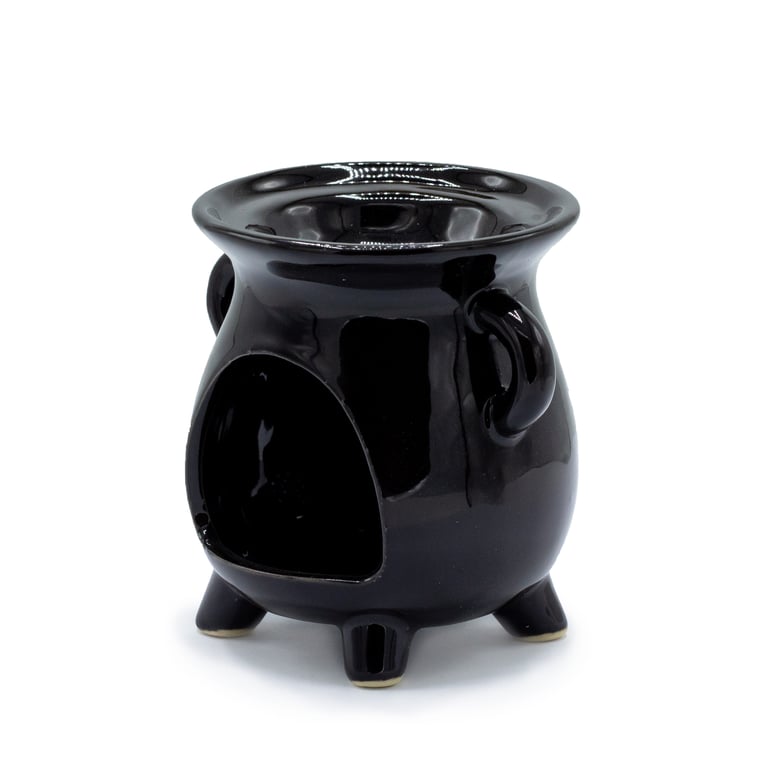 Black Tree of Life Cauldron Oil Burner - Home Incense Holder for Herbal Fragrance