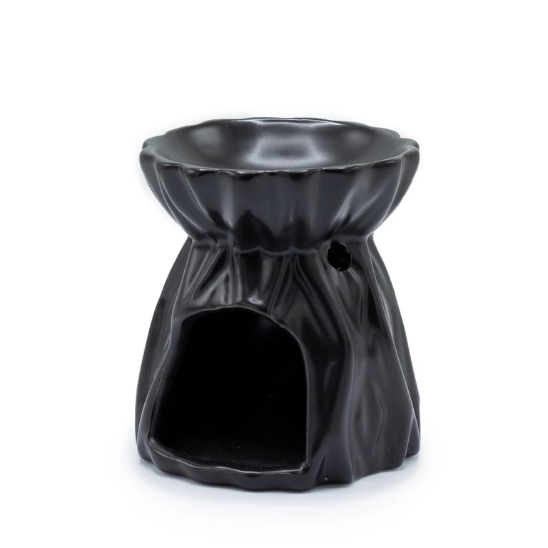 Black Oil Burner Geometric Home Decor with Fragrance Diffusion Capability