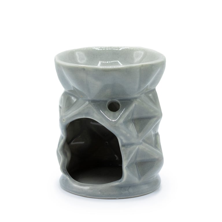 Grey Oil Burner Geometric Home Decor Indoor Lighting Accessory