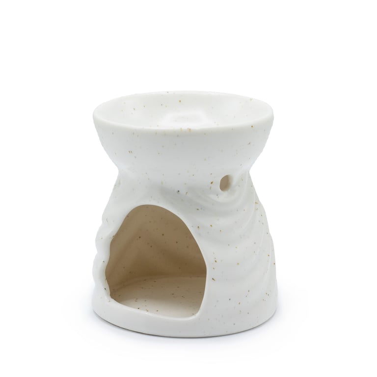 Ivory Geometric Oil Burner - Modern Indoor Fragrance Diffuser and Decor Piece for Home