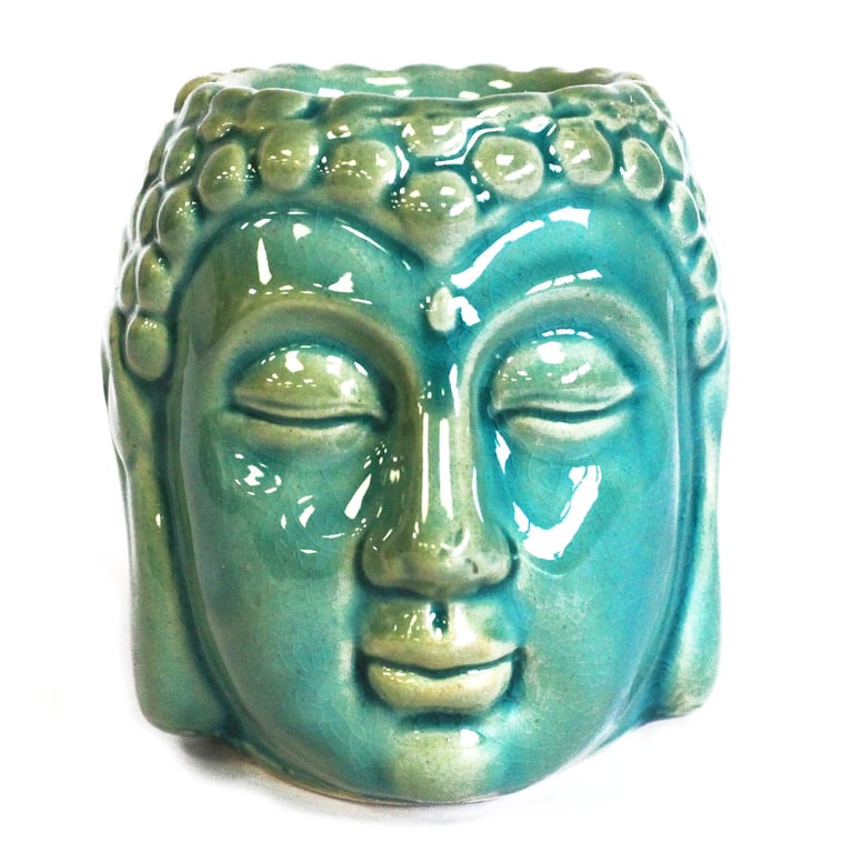 Blue Buddha Meditation Oil Burner for Home Decor and Relaxation