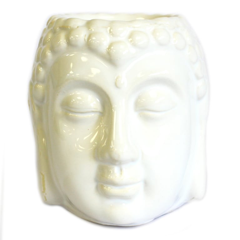 White Buddha Oil Burner - Meditation Home Incense Holder for Relaxation
