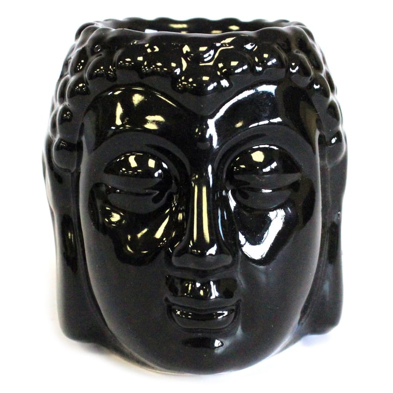 Black Buddha Oil Burner - Home Meditation Incense Holder for Yoga and Spirituality