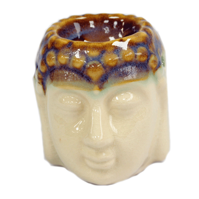 Buddha Oil Burner - Ivory & Mint Home Decor Spiritual Relaxation Candle Holder