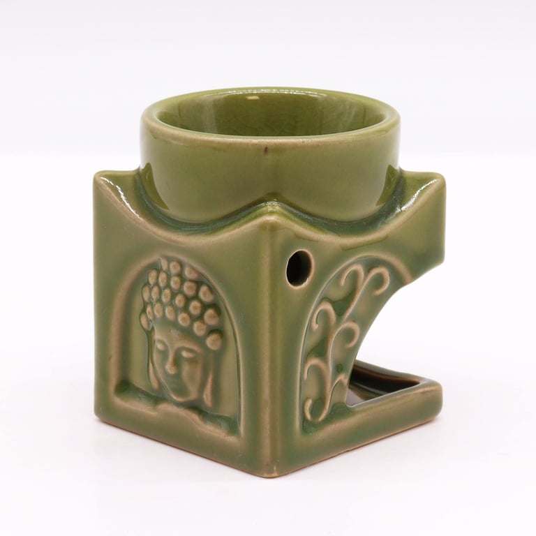 Square Light Jade Buddha Burner - Enhance Meditation Space with Feng Shui Decor