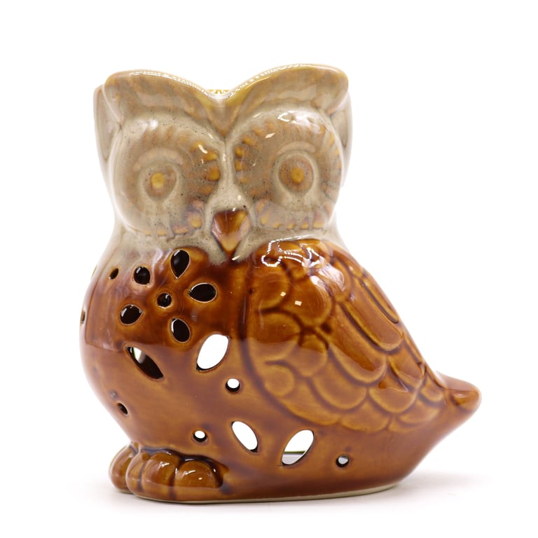Classic Rustic Owl Side-on Oil Burner - Vintage Farmhouse Decor