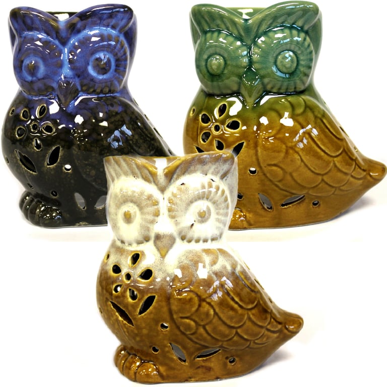 Classic Rustic Owl Side-on Oil Burner - Vintage Farmhouse Decor