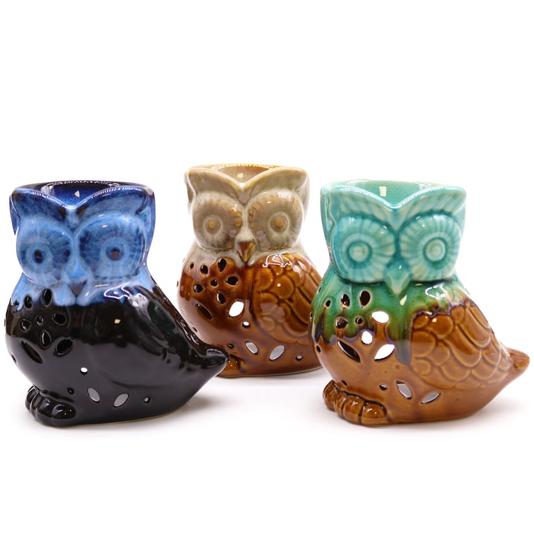 Classic Rustic Owl Side-on Oil Burner - Vintage Farmhouse Decor