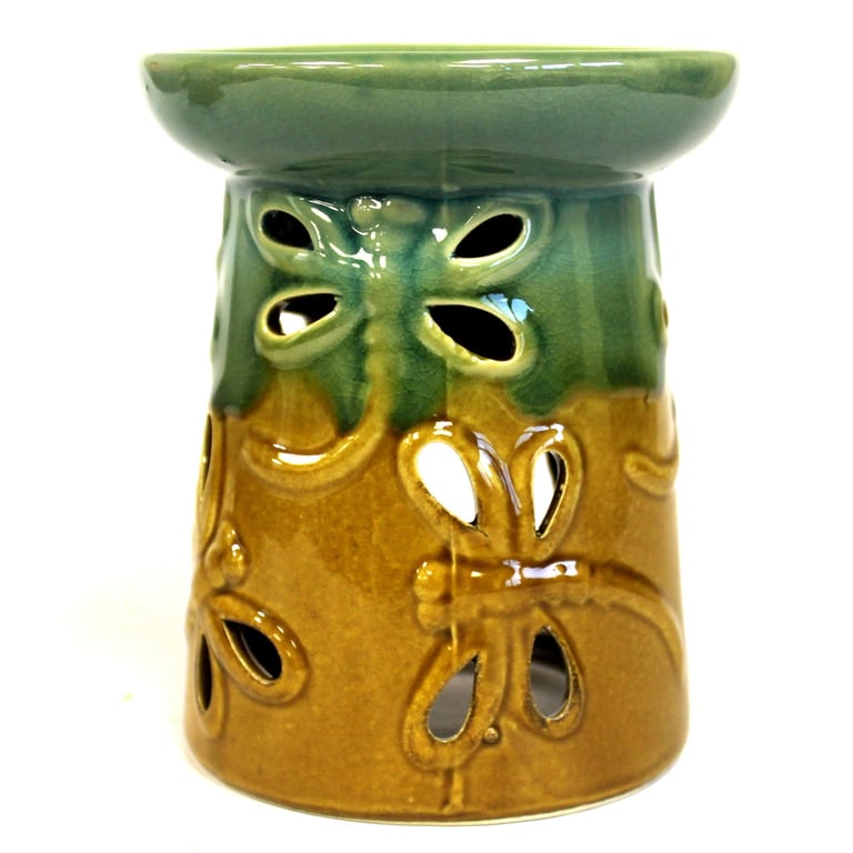 Classic Rustic Dragonfly Oil Burner - Vintage Farmhouse Decor