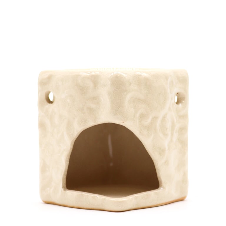 Small Square Floral Oil Burners - Decorative Home Fragrance Scent Diffuser