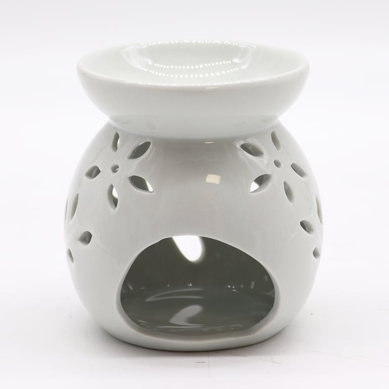 Large Classic White Oil Burner - Tree Cut-out Decor Essential Oil Diffuser Home Fragrance Aroma Therapy