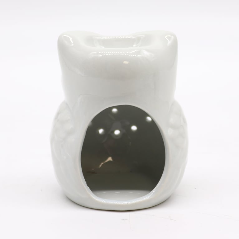 Classic White Oil Burner - Elegant Home Decor and Scented Candle Alternative by Tall Owl
