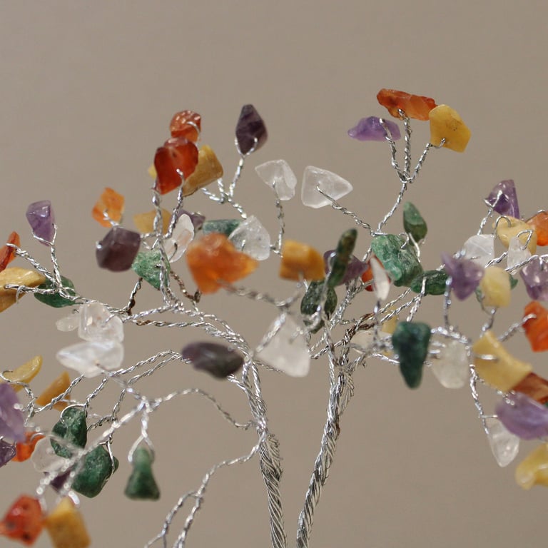 80-Stone Gemstone Tree (Multi) with Organite Base - Premium Quality