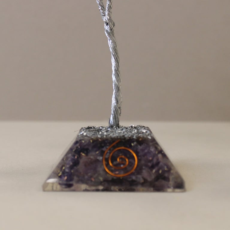80-Stone Amethyst Gemstone Tree with Organite Base (Professional Model)