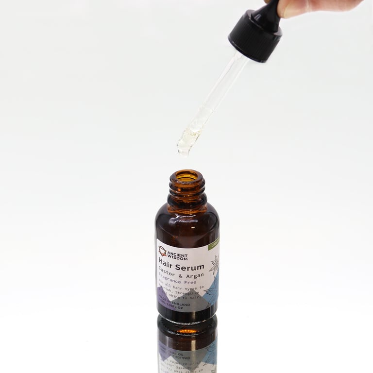Organic Hair Serum 30ml - Natural Scalp Treatment & Moisturizer, Unfragranced Formula