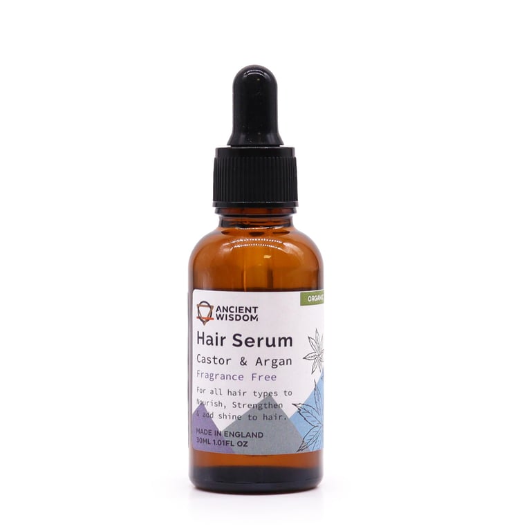 Organic Hair Serum 30ml - Natural Scalp Treatment & Moisturizer, Unfragranced Formula