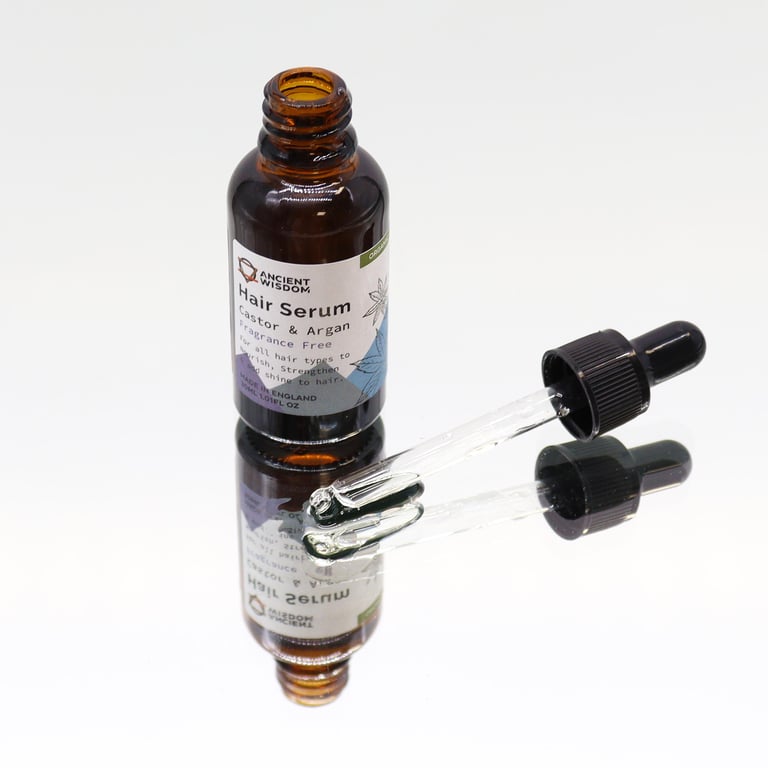 Organic Hair Serum 30ml - Natural Scalp Treatment & Moisturizer, Unfragranced Formula