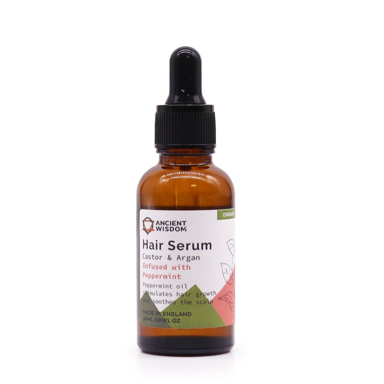 Organic Peppermint Hair Growth Serum - 30ml Natural Moisturizer for Healthy Locks