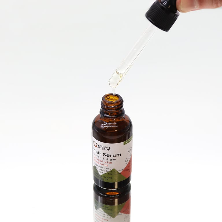 Organic Peppermint Hair Growth Serum - 30ml Natural Moisturizer for Healthy Locks