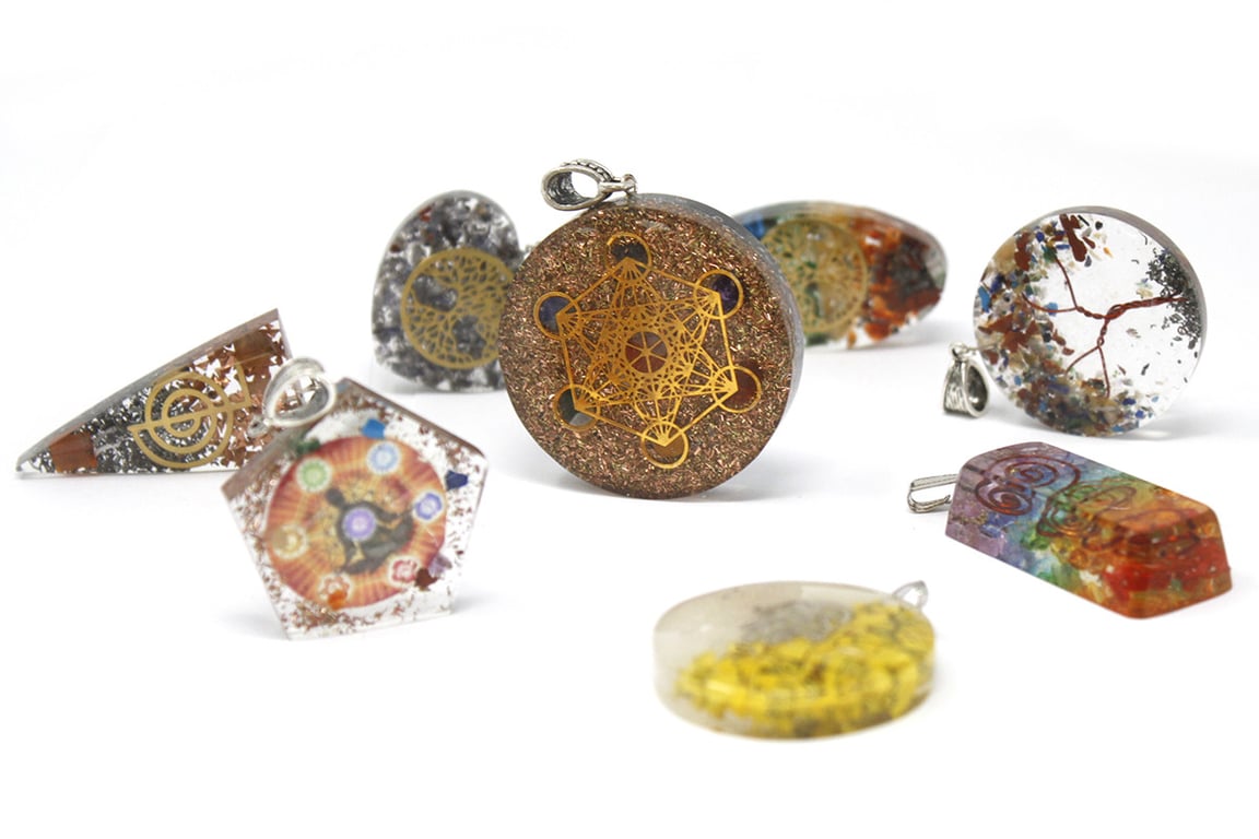 Orgonite Power Pendant - Dome Enclosed Energy Block with Crystal Orgonite Protection