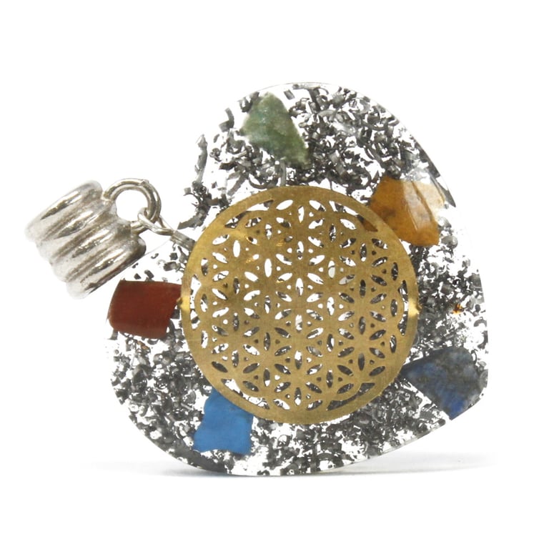 Orgonite Power Pendant - 7 Stone Chakra Heart Energy Balancer