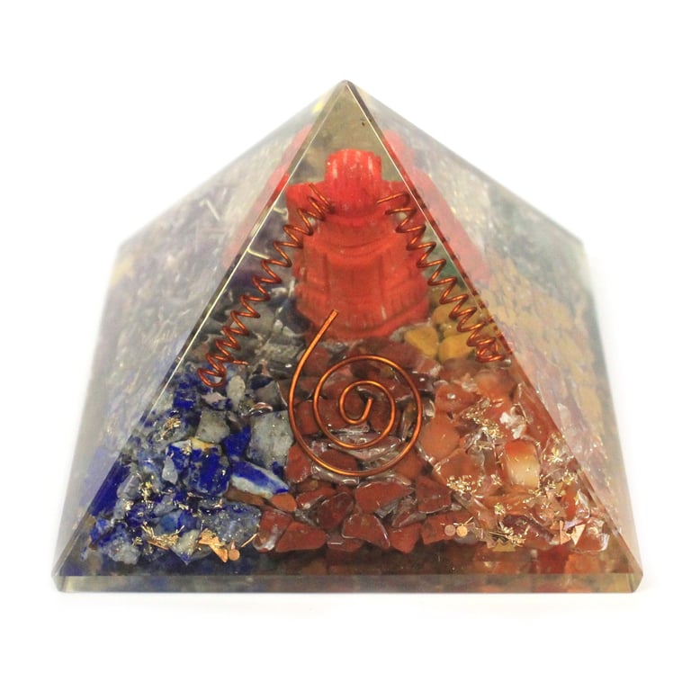 70mm Orgonite Pyramid (Ganesh) - Lrg, Positive Energy Focus