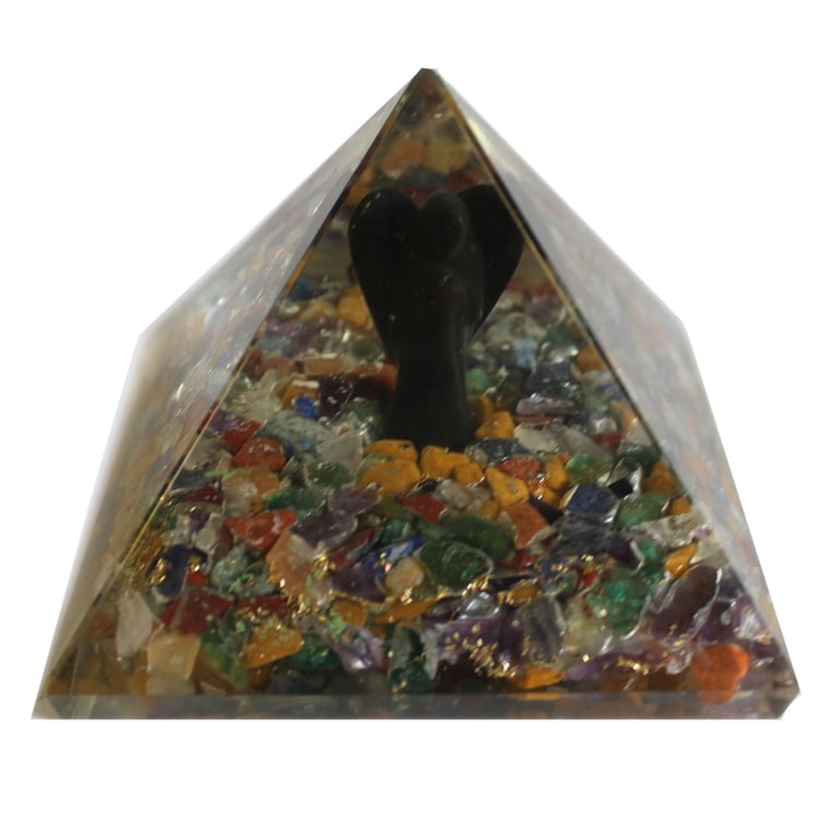 70mm Orgonite Pyramid Angel - Lrg Crystal Healing Energy Booster