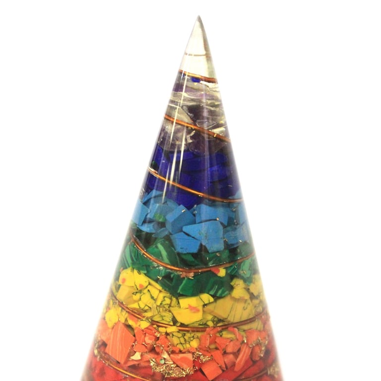 80mm Orgonite Cone (Multichip) - Energy Balancing Device by Your Brand Name