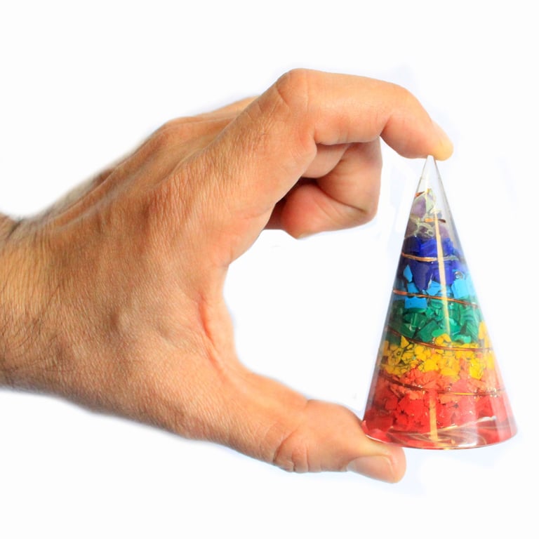 80mm Orgonite Cone (Multichip) - Energy Balancing Device by Your Brand Name