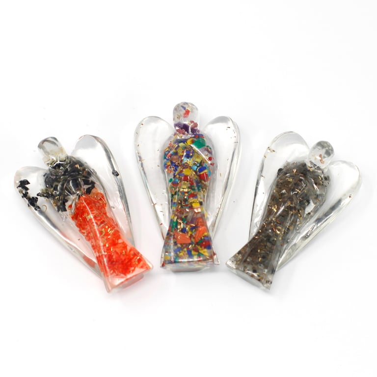50mm Orgonite Angel (Gemchips & Copper) - Energy Balancer by Your Brand
