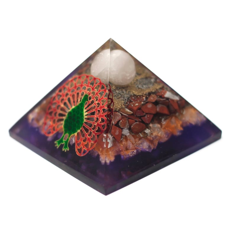 80mm Organite Pyramid - Peacock Design - Lrg (Brand Name)