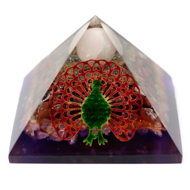 80mm Organite Pyramid - Peacock Design - Lrg (Brand Name)