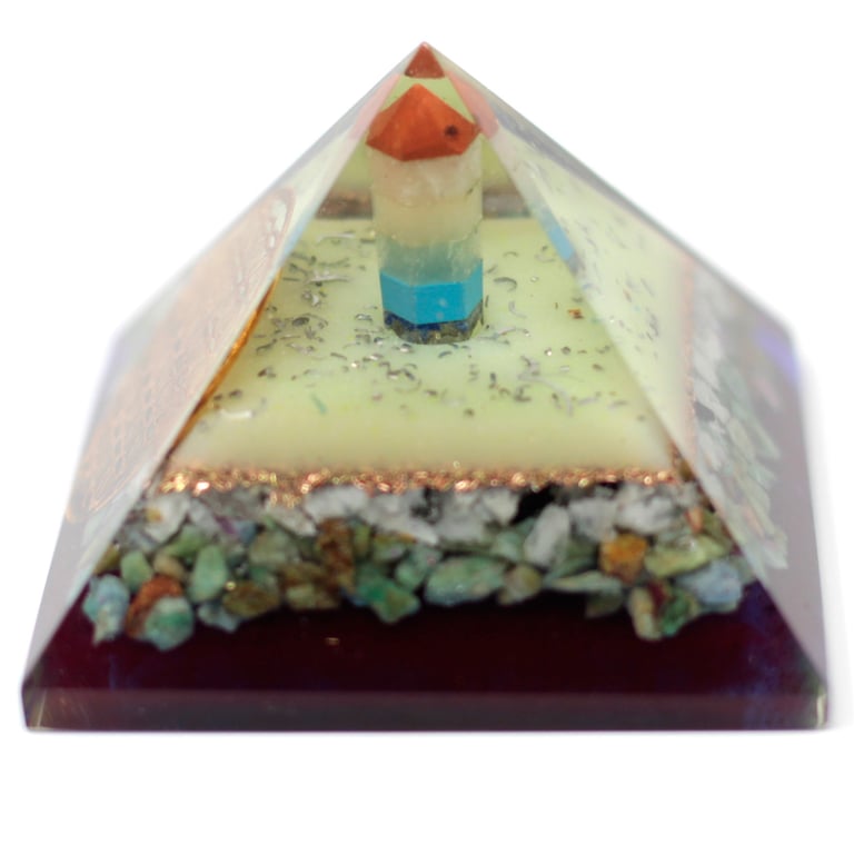 80mm Organite Pyramid (Flower of Life) - Lrg Symbol Decor
