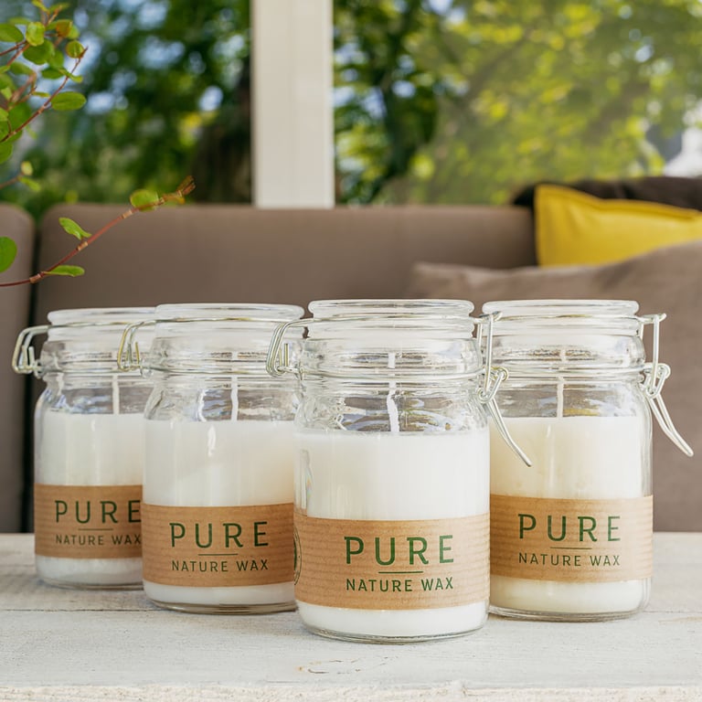 Pure Olive Wax Jar Candle 120x70 - Eco Friendly Handmade White Candle
