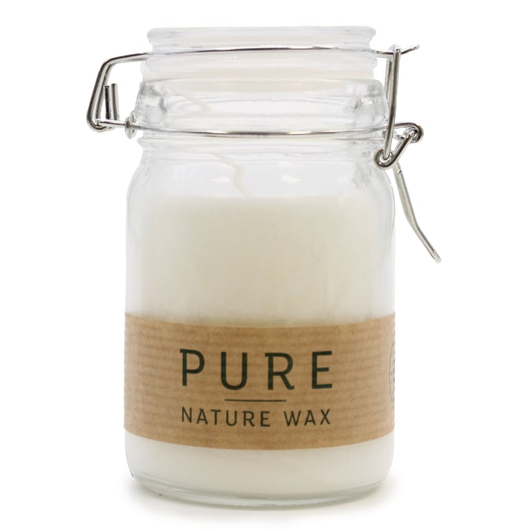 Pure Olive Wax Jar Candle 120x70 - Eco Friendly Handmade White Candle