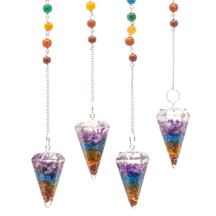 Orgonite Power Chakra Pendulum - Crystal Tool for Aura Cleansing and Energy Healing