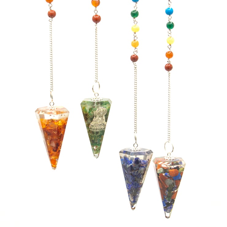 Orgonite Power Chakra Pendulum - Buddha Energy Healing Tool for Spiritual Protection and Balance