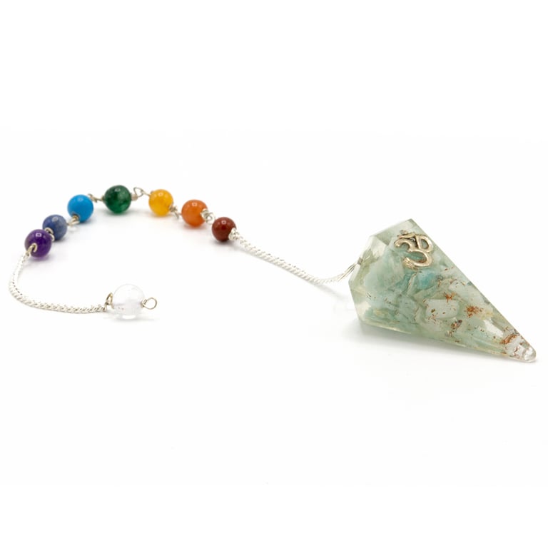 Orgonite Chakra Pendulum - Om for Energy Healing and Spiritual Protection