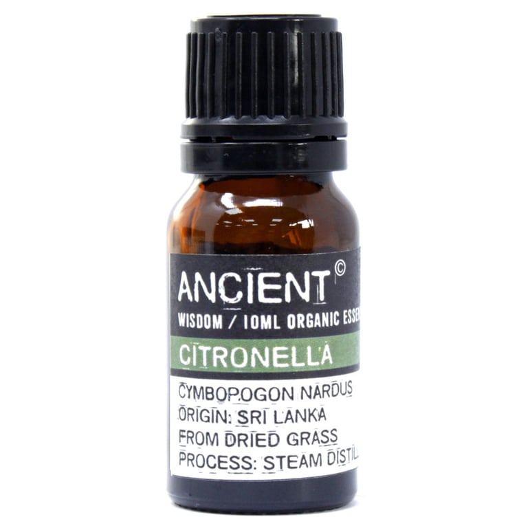 Organic Citronella Essential Oil 10ml - Natural Mosquito Repellent and Bug Deterrent