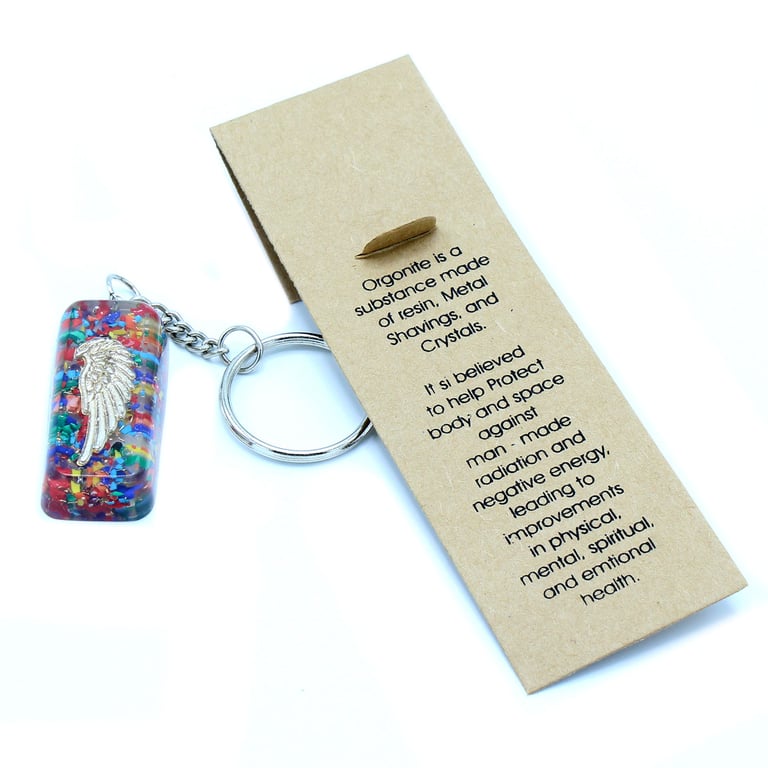 Orgonite Power Keyring - Guardian Protection Orgone Energy Keychain for Safe and Harmonious Existence