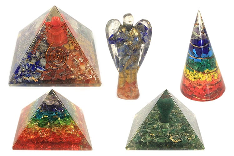 70mm Orgonite Pyramid (Seven Chakra Flower of Life) - Energy Balancer