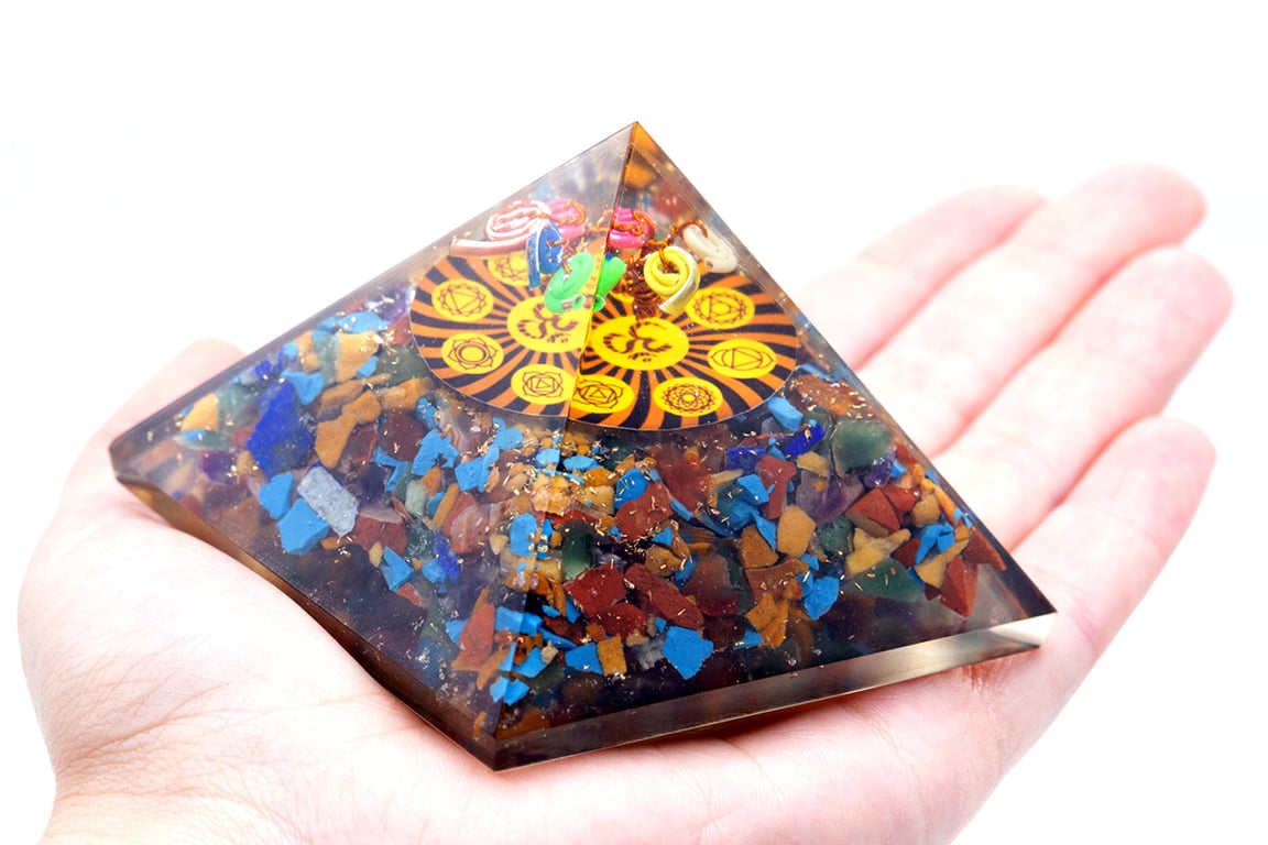 Orgonite Pyramid (70 mm) - Om Chakra Energy Balancer