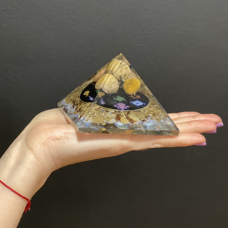 70mm Orgonite Pyramid (Reiki Infused) - Midnight Edition