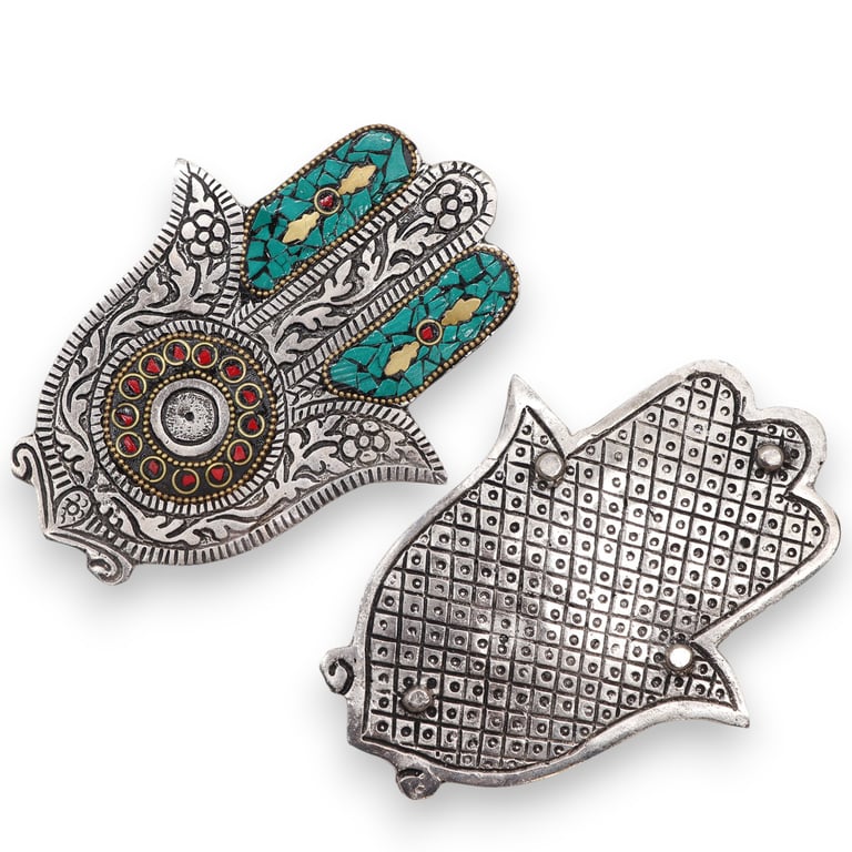 Green Small Hamsa Incense Holder - Spiritual Protection and Purification Decoration